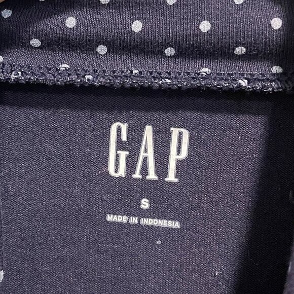 GAP Navy Polka Dot Featherweight Cotton Blend Turtleneck Size Small - Picture 3 of 4